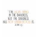 The Light Shines in the Darkness t-shirts by Parable The Light Shines in the Darkness t-shirts