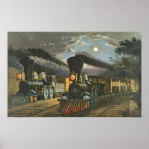 The Lightning Express Trains, 1863 Poster
