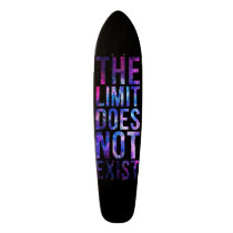 nebula, limit, quote, inspire, space, galaxy, quotation, motivational, the limit does not exist, skateboard, art, cool, quotations, pink, blue, glitter, universe, abstract, motivation, Skateboard med brugerdefineret grafisk design