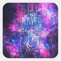 limit, quote, inspire, nebula, the limit does not exist, space, galaxy, stars, motivational, sticker, art, cool, quotations, pink, blue, glitter, universe, abstract, motivation, Sticker with custom graphic design
