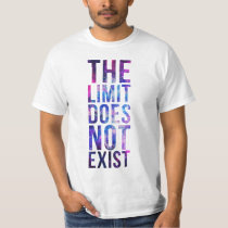 limit, quote, inspire, nebula, space, galaxy, stars, motivational, the limit does not exist, t shirt, quote t-shirt, nebula t-shirt, art, cool, quotations, pink, blue, glitter, universe, abstract, motivation, tshirt, tee, shirt, Shirt with custom graphic design