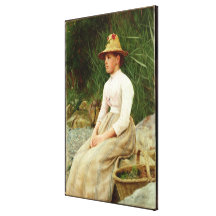 The Limpet Gatherer (oil on canvas) Gallery Wrap Canvas