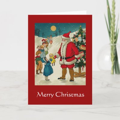 "The Line for Christmas Gifts" Christmas Card