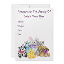 The Line Up Photo Birth Announcement invitations