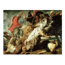 The Lion Hunt, 1621 Postcard