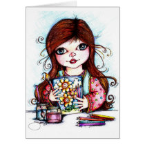 The Little Artist Painting Happy Flowers cards