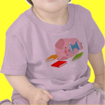 O t-shirt pequeno do bebê do amante de livro (porc by Lioness_Graphics O t-shirt pequeno do bebê do amante de livro (porc