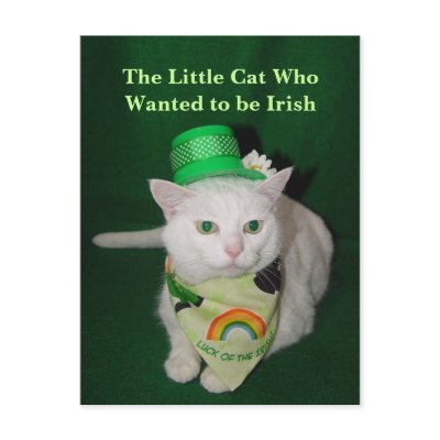 The Little Cat Who Wanted to be Irish Postcard by myrtieshuman