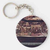 The Little City Ii (View From Bohemian Krumlov) Key Chain
