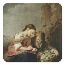 The Little Fruit-Seller, 1670-75 Square Sticker