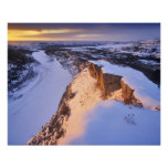The Little Missouri River in winter in Photographic Print