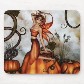 The Little Pumpkin Fairy Mousepad by Emma Marlow mousepad