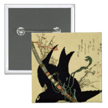 The Little Raven with the Minamoto clan sword Buttons