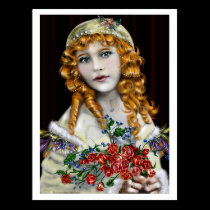 The little Red head Girl postcards