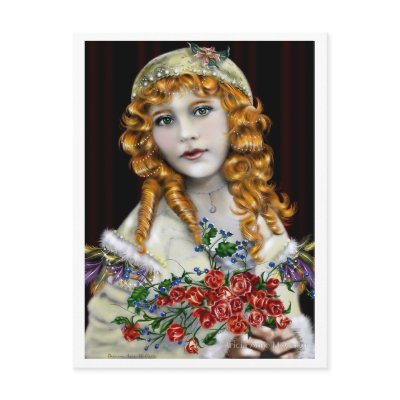 The little Red head Girl Post Card by DeepRedTiger