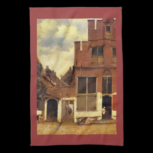 The little street by Johannes Vermeer Kitchen Towel