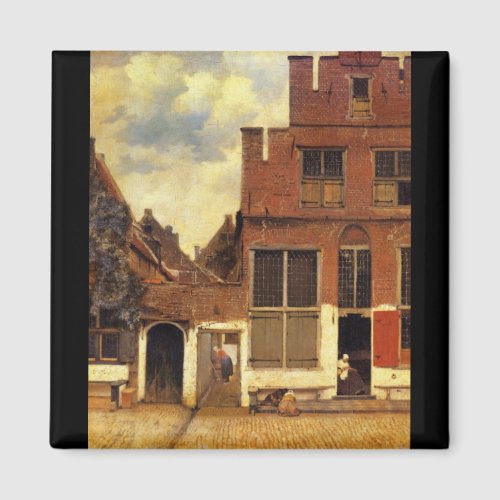 The little street by Johannes Vermeer Refrigerator Magnet