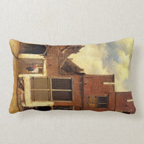 The little street by Johannes Vermeer Pillow