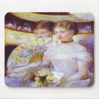 The Loge, Mary Cassatt Mousepad by vintagegiftmall