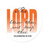 The Lord Bless thee Stickers