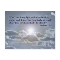 The Lord is my light postcard