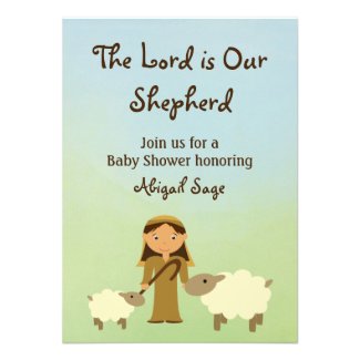 The Lord is Our Shepherd Sheep Baby Shower Invite