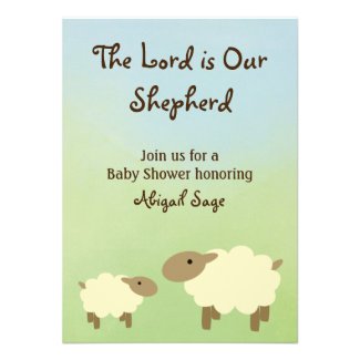 The Lord is Our Shepherd Sheep Baby Shower Invite