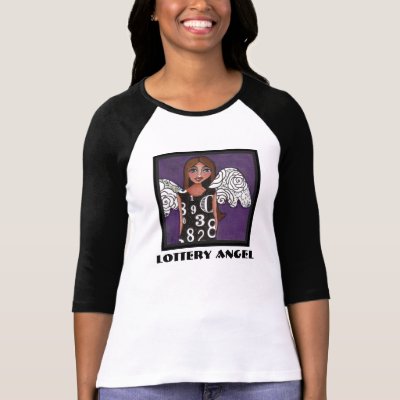 THE LOTTERY ANGEL - lucky numbers t-shirt by folkartblonde