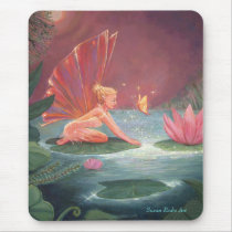 The Lotus Pond Fairy Mouse Mat mousepads by SusanRodio The Lotus Pond Fairy Mouse Mat mousepads