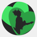 The Love of Irish Dance - black Round Sticker