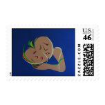 'THE LOVERS' painting postage stamp