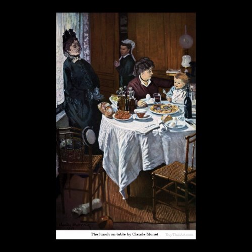 The lunch on table by Claude Monet Print