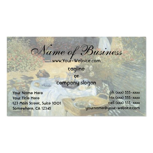 The Luncheon by Claude Monet Business Card (front side)