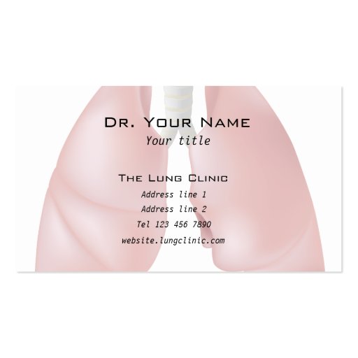 The Lung Doctor Business Card (front side)