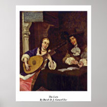 The Lute By Borch D. J. Gerard Ter Print