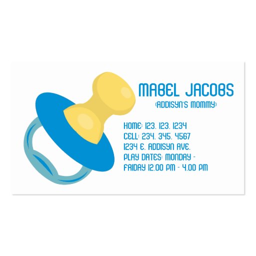 THE MABEL MOMMY CARD 2 BUSINESS CARD (front side)