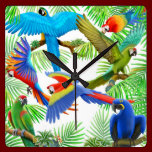The Macaw Parrot Jungle Wall Clock wall clocks