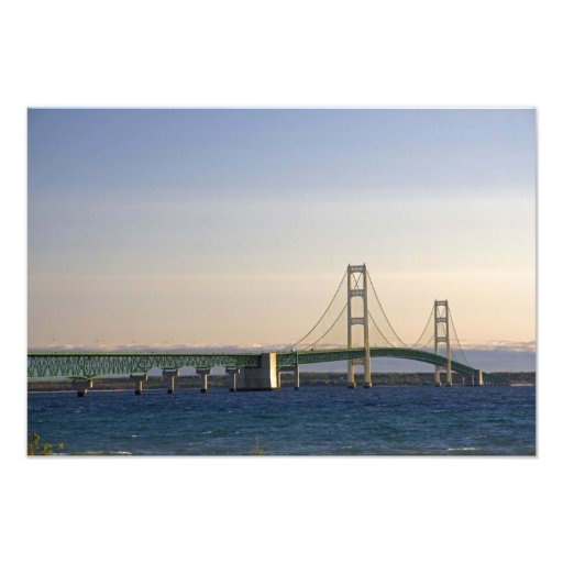 The Mackinac Bridge spanning the Straits of 2 Photo Print