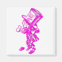 The Mad Hatter Pink Purple Fridge Magnet