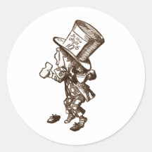 The Mad Hatter Round Stickers