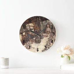 The Mad Hatter Tea Party Arthur Rackham Wall Clock Zazzle