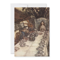The Mad Hatter Tea Party by Arthur Rackham Personalized Invitations