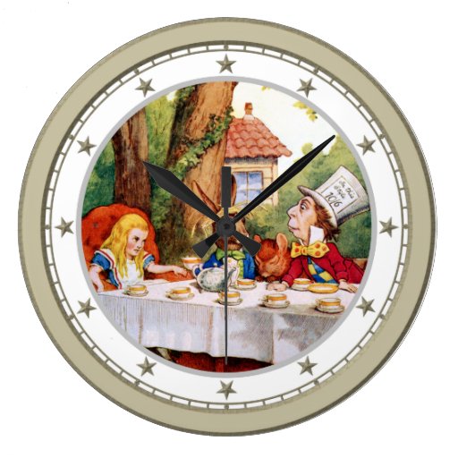 The Mad Hatter's Tea Party Clock Zazzle