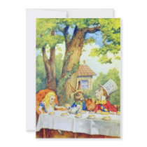 The Mad Hatters Tea Party Full Color Custom Announcements