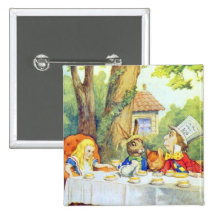 The Mad Hatters Tea Party Full Color Pins