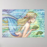 The Magical Sea Turtles Mermaid Poster