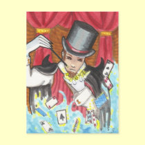 The Magician circus & side show art postcard postcards