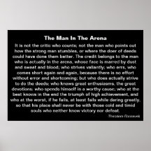 'The Man In The Arena' Poster
