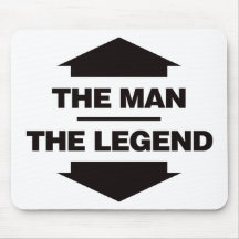 The Man The Legend - Black Mouse Mat