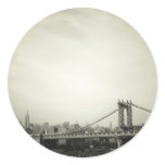 The Manhattan Bridge in Black and White Sticker